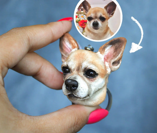 Custom 3D Pet Portrait Keychain - Hidden Forever