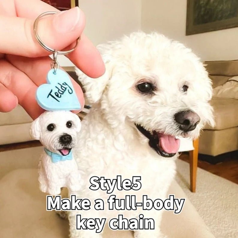 Custom 3D Pet Portrait Keychain - Hidden Forever