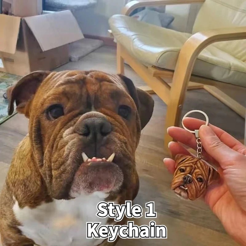 Custom 3D Pet Portrait Keychain - Hidden Forever