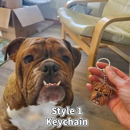 Custom 3D Pet Portrait Keychain - Hidden Forever