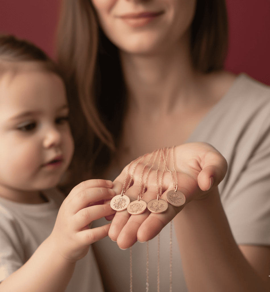 Custom Birth Flower Necklace - Hidden Forever