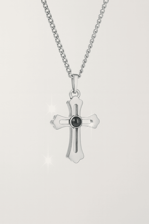 Custom Cross Pendant Hidden Photo Necklace - Hidden Forever