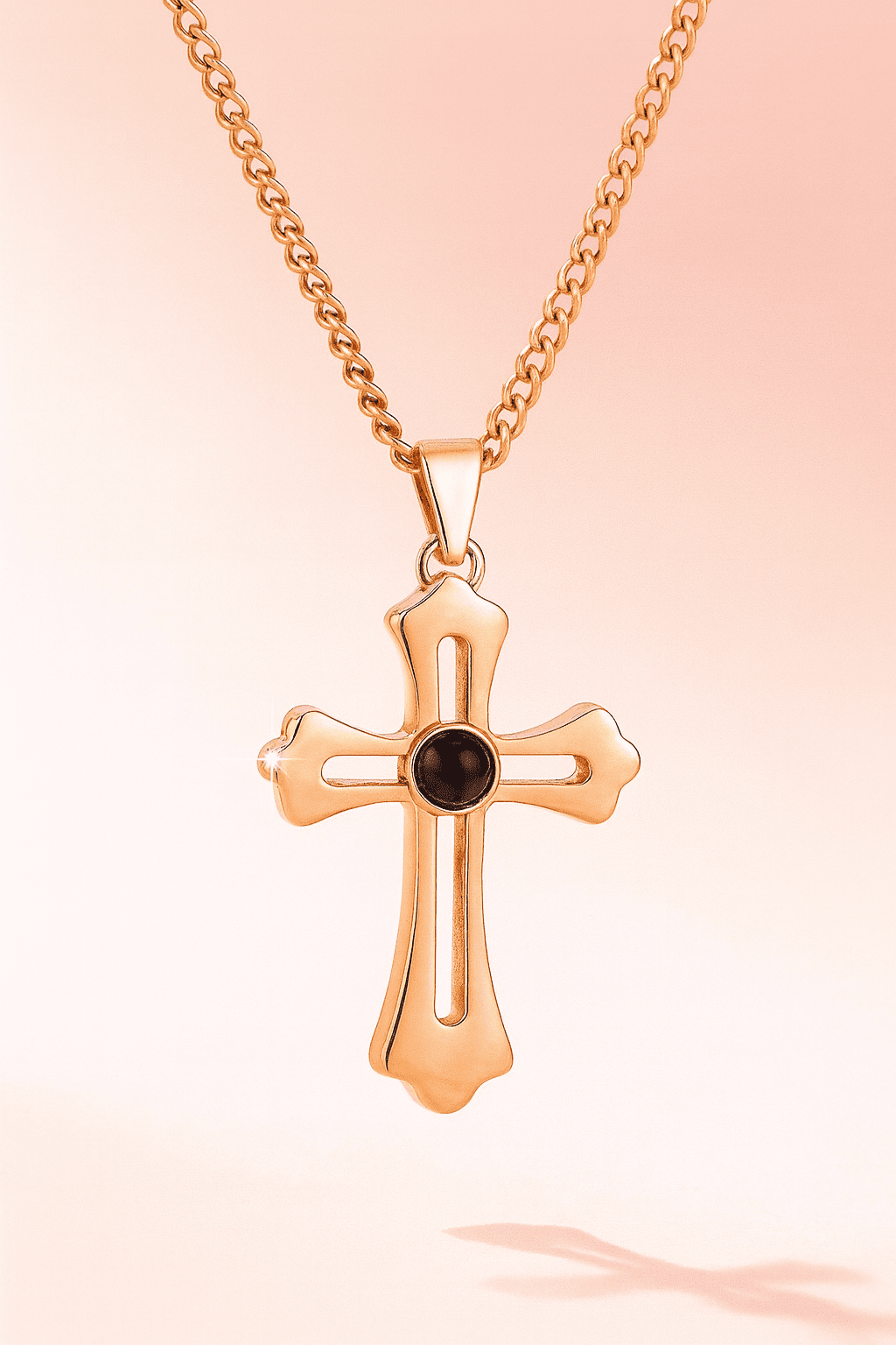 Custom Cross Pendant Hidden Photo Necklace - Hidden Forever