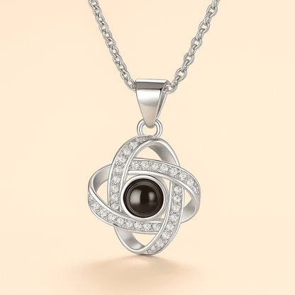 Custom Diamond Zircon Charmed Hidden Photo Necklace - Hidden Forever