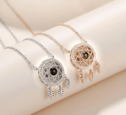 Custom Dream Catcher Zircon Hidden Photo Necklace - Hidden Forever
