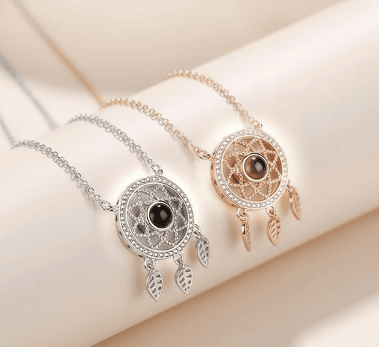 Custom Dream Catcher Zircon Hidden Photo Necklace - Hidden Forever