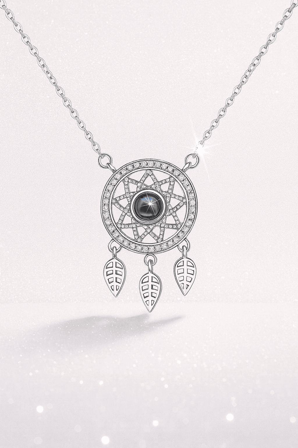 Custom Dream Catcher Zircon Hidden Photo Necklace - Hidden Forever