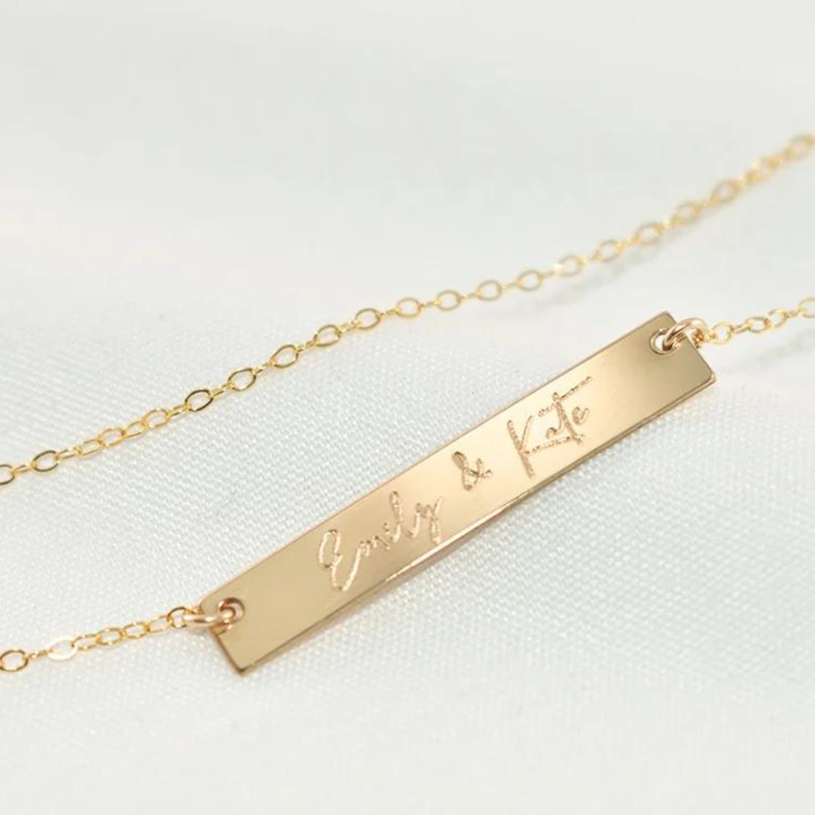 Custom Engraved Handwriting Necklace - Hidden Forever