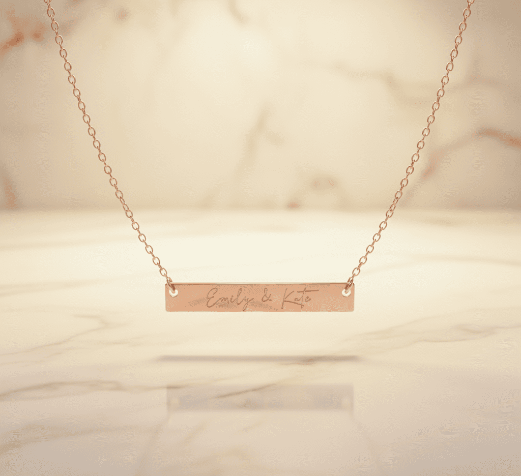 Custom Engraved Handwriting Necklace - Hidden Forever