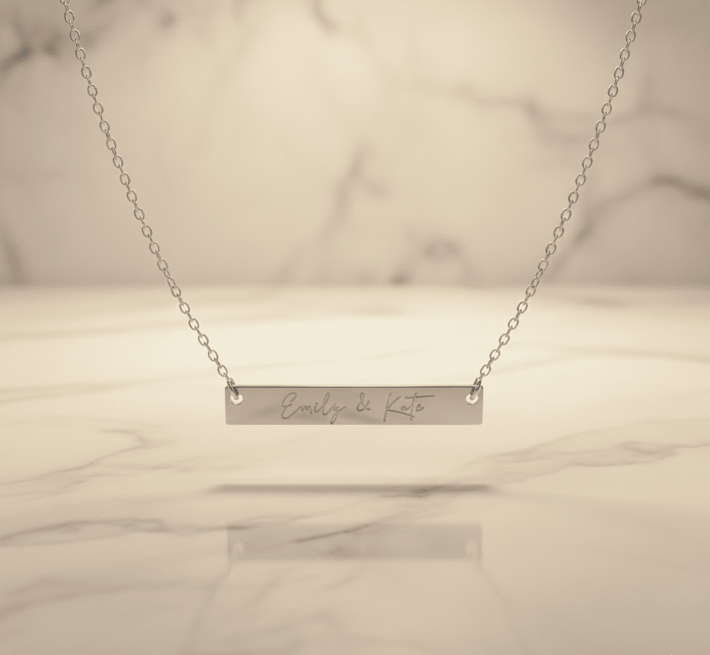 Custom Engraved Handwriting Necklace - Hidden Forever