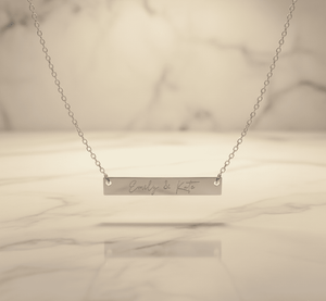 Custom Engraved Handwriting Necklace - Hidden Forever