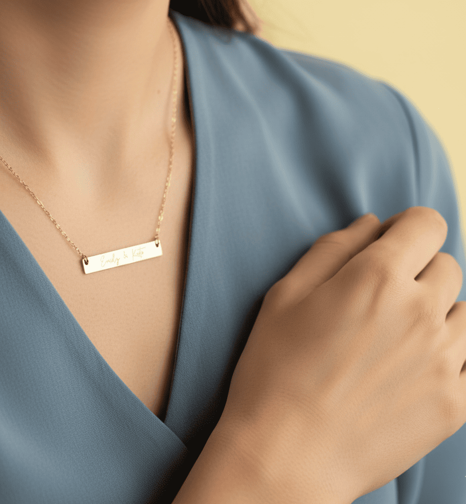 Custom Engraved Handwriting Necklace - Hidden Forever