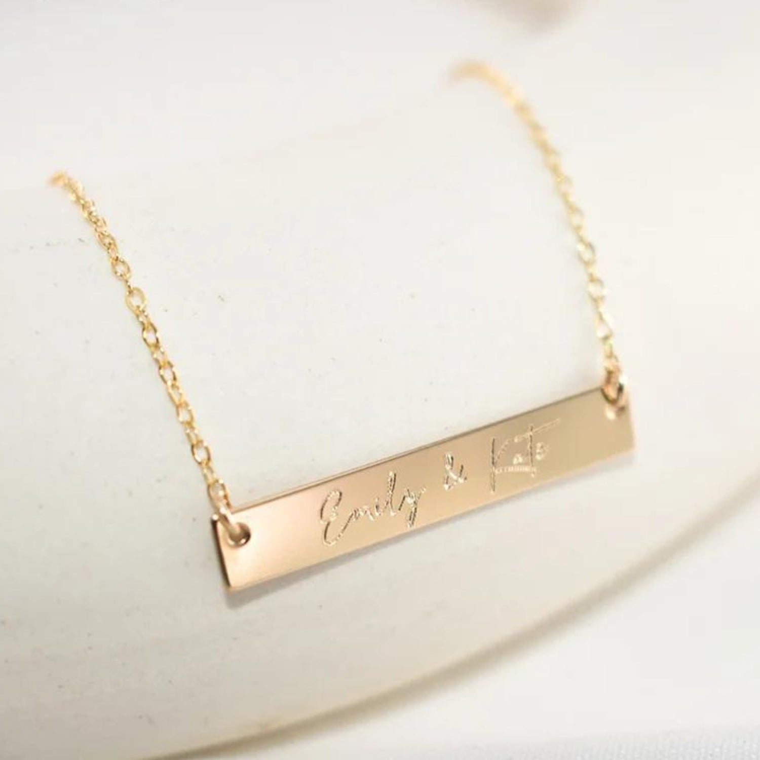 Custom Engraved Handwriting Necklace - Hidden Forever