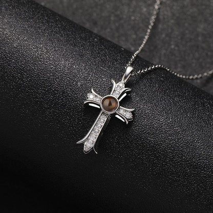 Custom Eternal Cross Hidden Photo Necklace - Hidden Forever