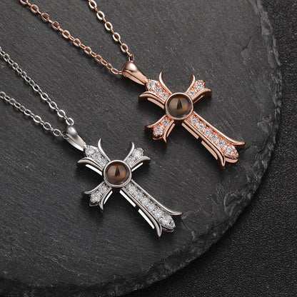 Custom Eternal Cross Hidden Photo Necklace - Hidden Forever