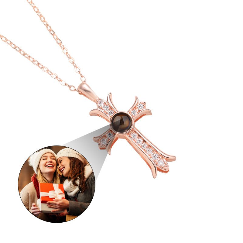 Custom Eternal Cross Hidden Photo Necklace - Hidden Forever