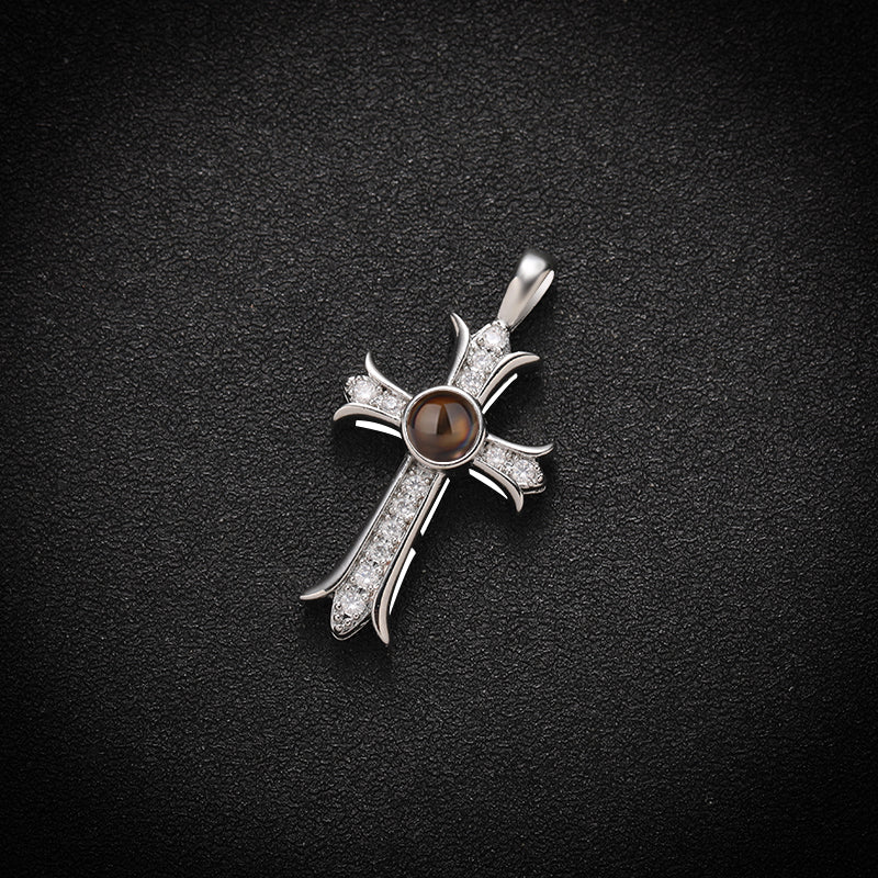 Custom Eternal Cross Hidden Photo Necklace - Hidden Forever