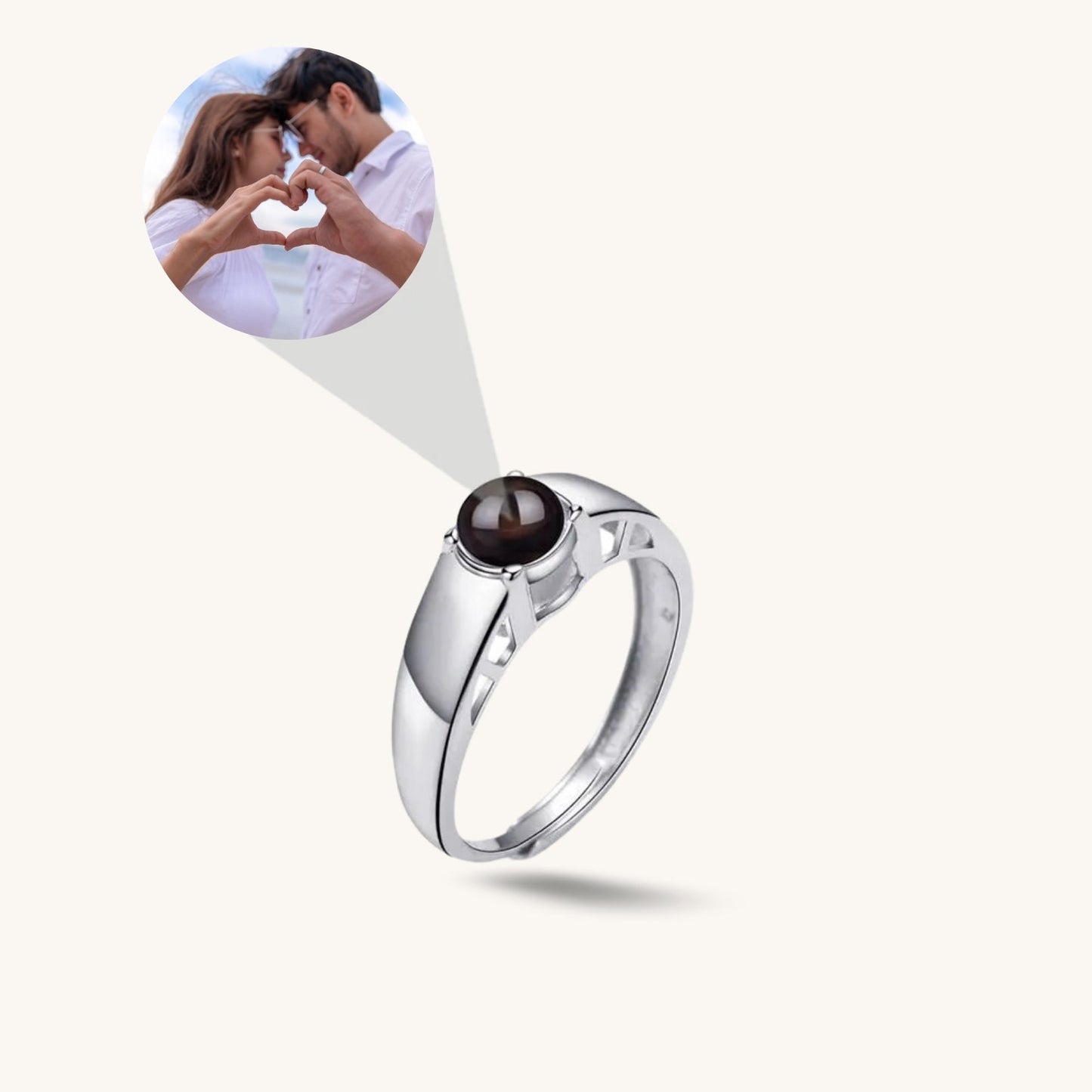 Custom Eternal Love Hidden Photo Ring - Hidden Forever