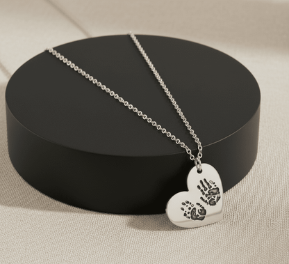 Custom Fingerprint Necklace with Engraved Name - Hidden Forever