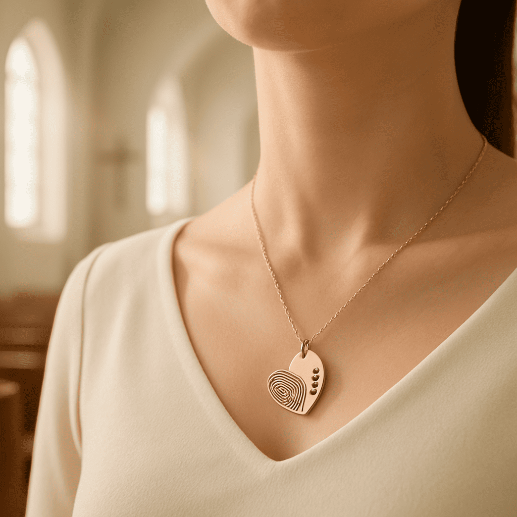 Custom Fingerprint Necklace with Engraved Name - Hidden Forever