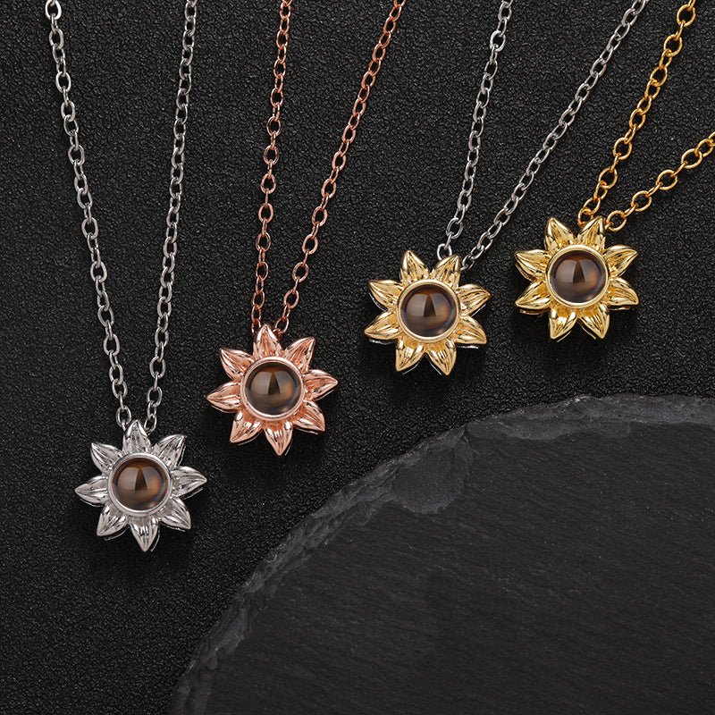 Custom Floral Glow Hidden Photo Necklace - Hidden Forever