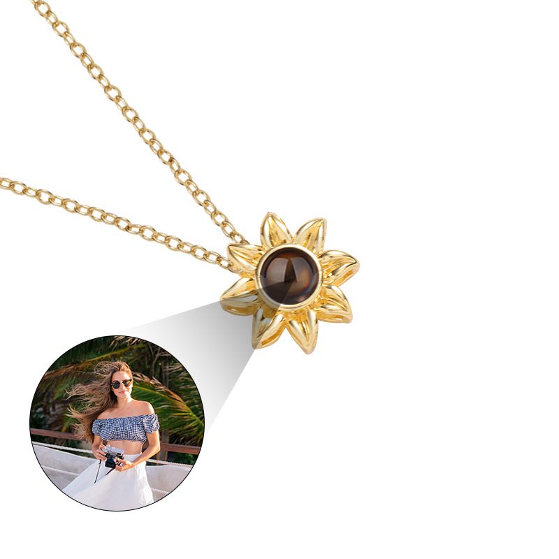 Custom Floral Glow Hidden Photo Necklace - Hidden Forever