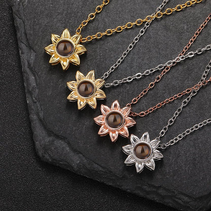 Custom Floral Glow Hidden Photo Necklace - Hidden Forever