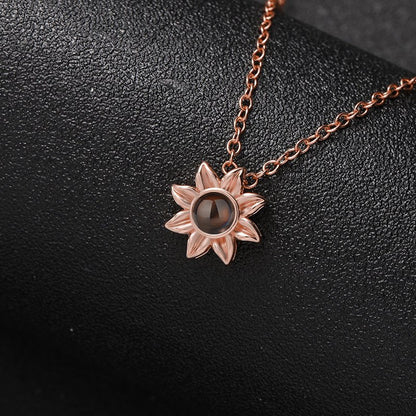 Custom Floral Glow Hidden Photo Necklace - Hidden Forever