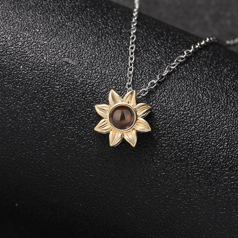 Custom Floral Glow Hidden Photo Necklace - Hidden Forever