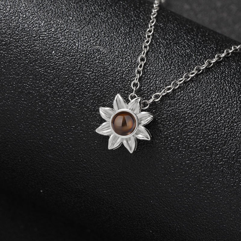 Custom Floral Glow Hidden Photo Necklace - Hidden Forever