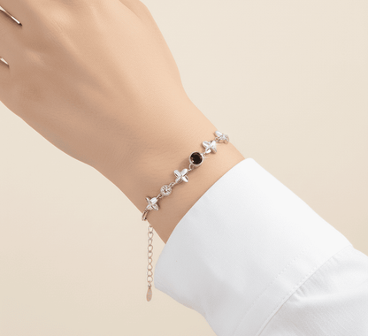 Custom Four - Leaf Clover Zircon Hidden Photo Bracelet - Hidden Forever