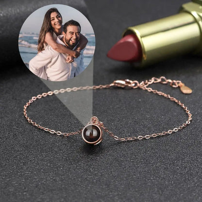 Custom Halo Chain Hidden Photo Bracelet - Hidden Forever