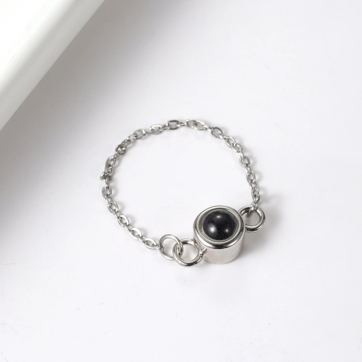 Custom Halo Chain Hidden Photo Ring - Hidden Forever