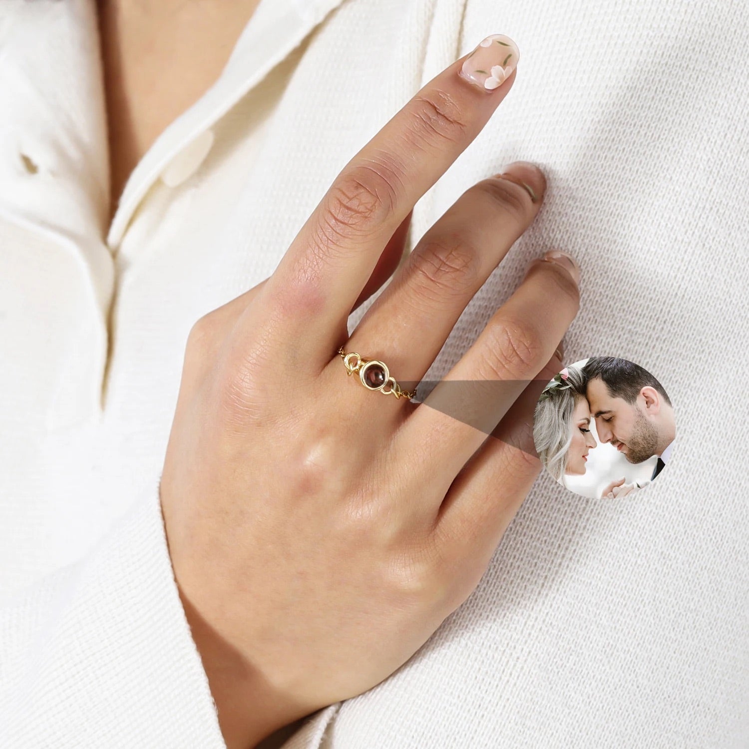 Hidden Photo Rings Picture Ring — Halo Chain Photo Inside – Hidden Forever