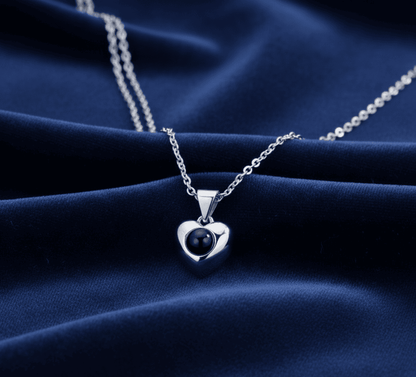 Custom Heart Apple Hidden Photo Necklace - Hidden Forever