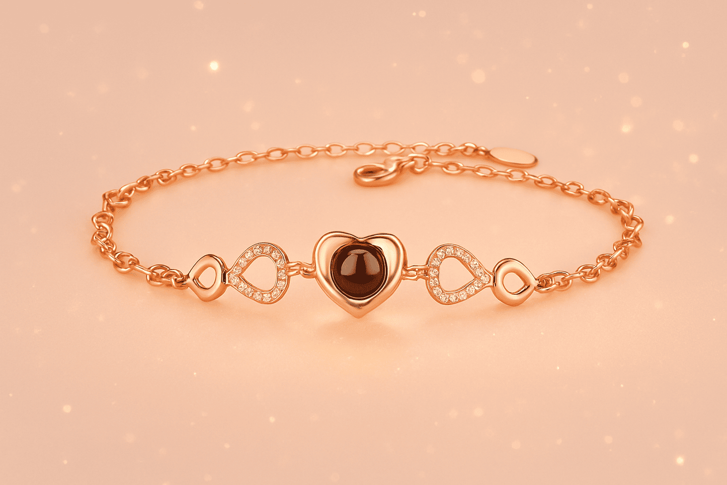 Custom Heart Charm Hidden Photo Bracelet - Hidden Forever