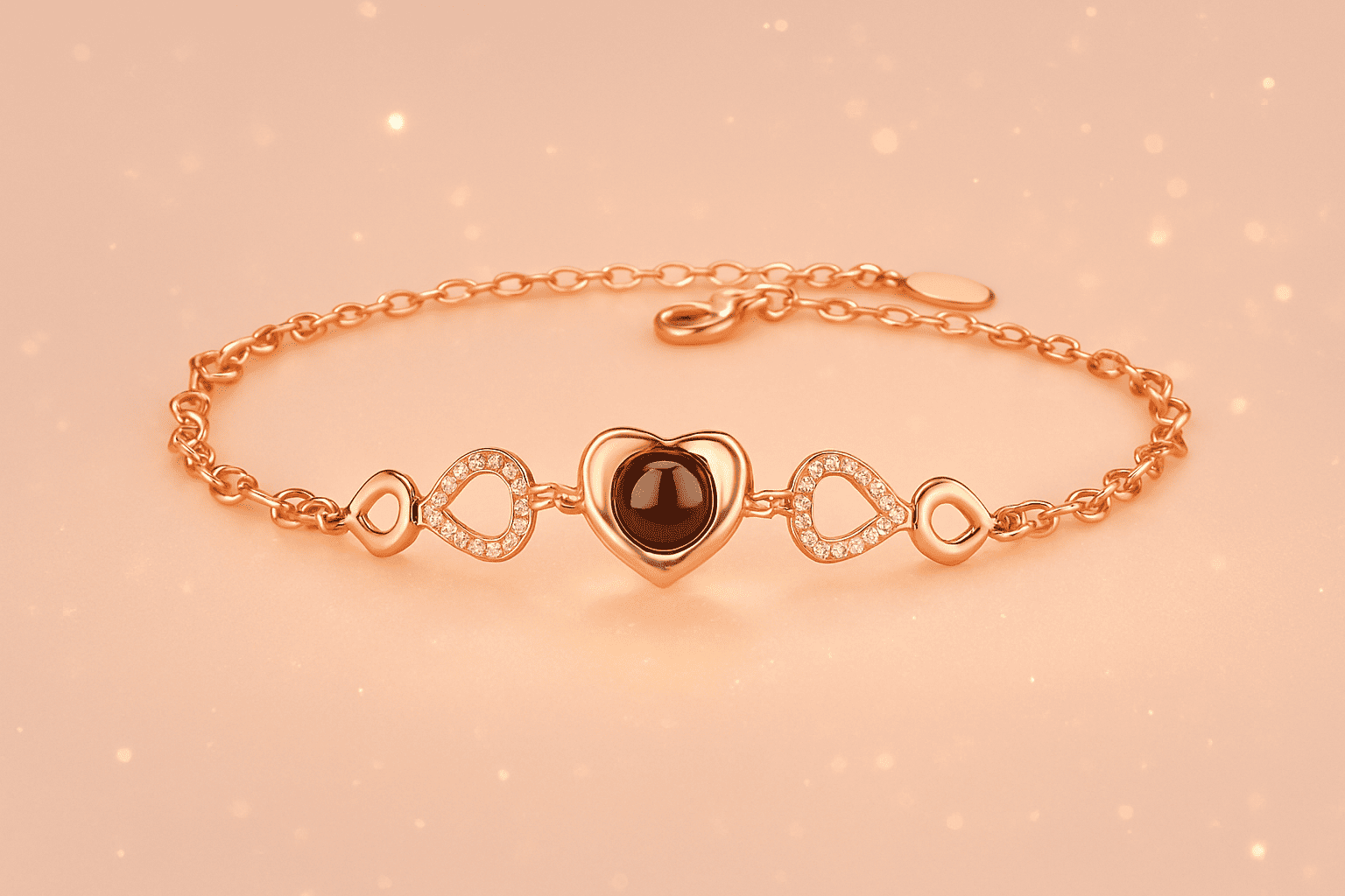 Custom Heart Charm Hidden Photo Bracelet - Hidden Forever