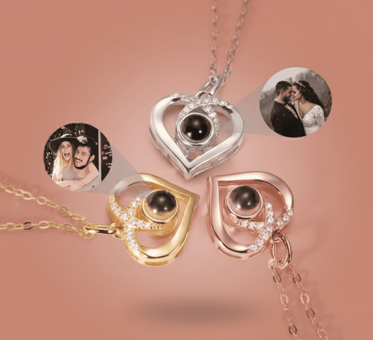 Custom Heart Cubic Zirconia Hidden Photo Necklace - Hidden Forever