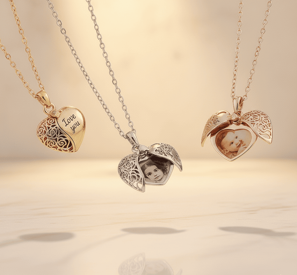 Custom Heart Hollow Hidden Photo Necklace - Hidden Forever