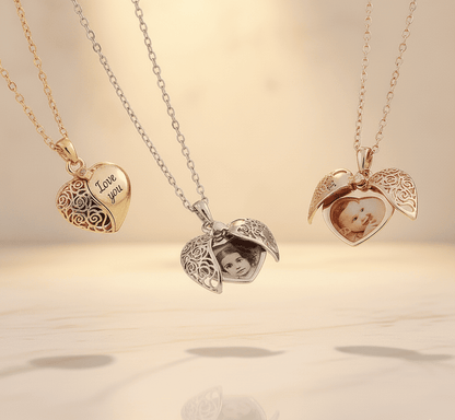 Custom Heart Hollow Hidden Photo Necklace - Hidden Forever