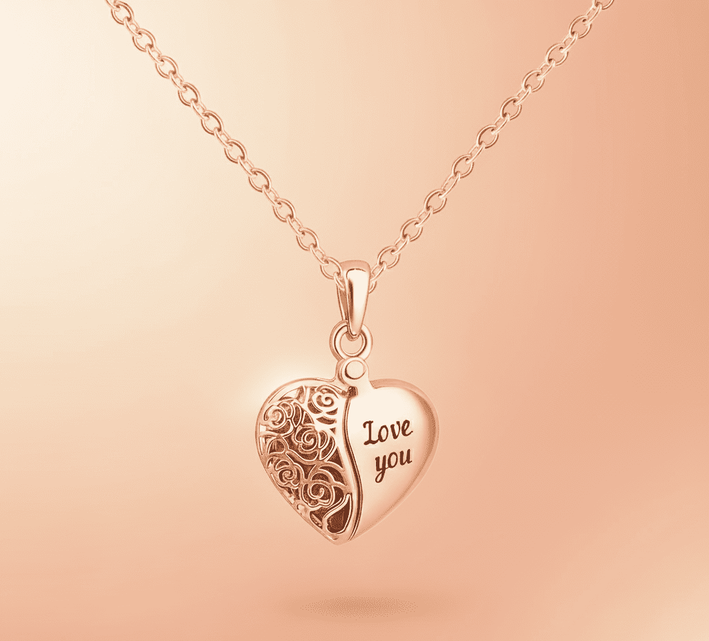 Custom Heart Hollow Hidden Photo Necklace - Hidden Forever