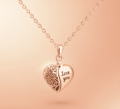 Custom Heart Hollow Hidden Photo Necklace - Hidden Forever