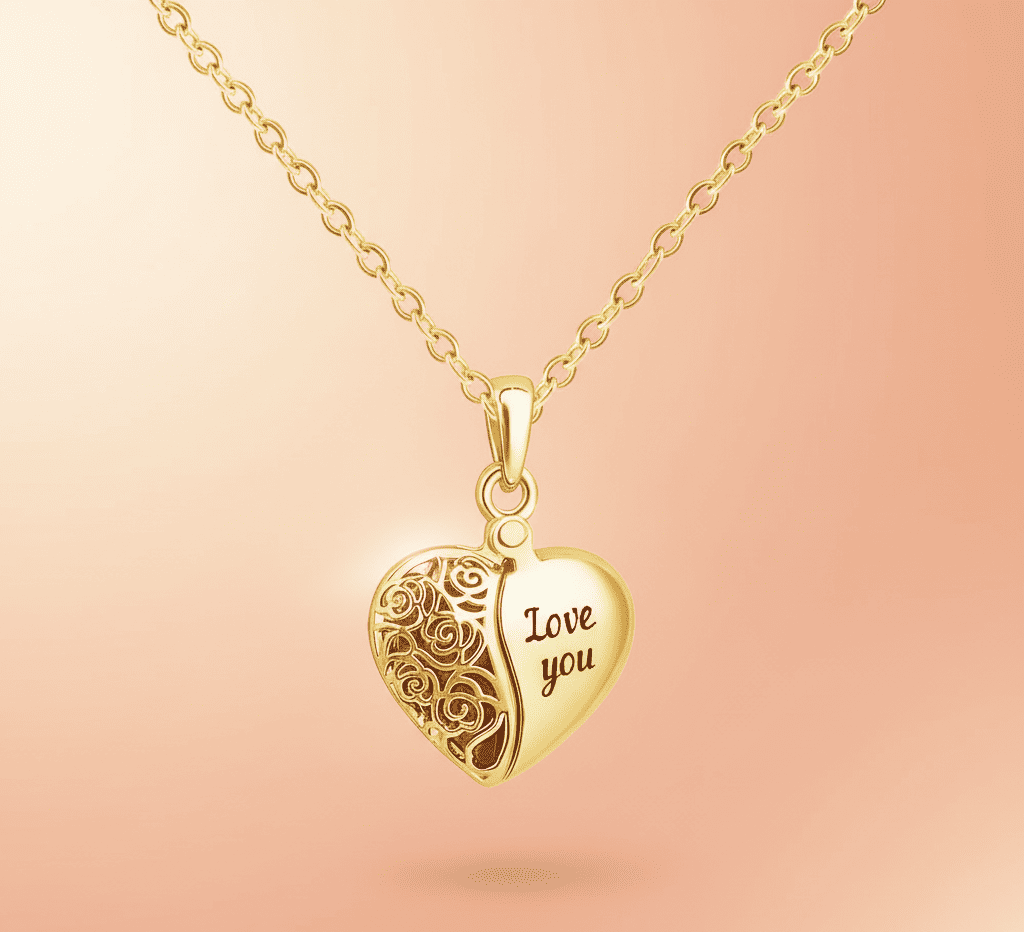 Custom Heart Hollow Hidden Photo Necklace - Hidden Forever