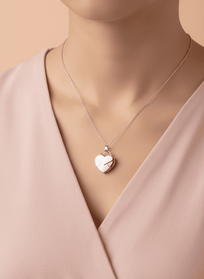 Custom Heart Pendant Hidden Photo Necklace - Hidden Forever