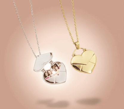 Custom Heart Pendant Hidden Photo Necklace - Hidden Forever