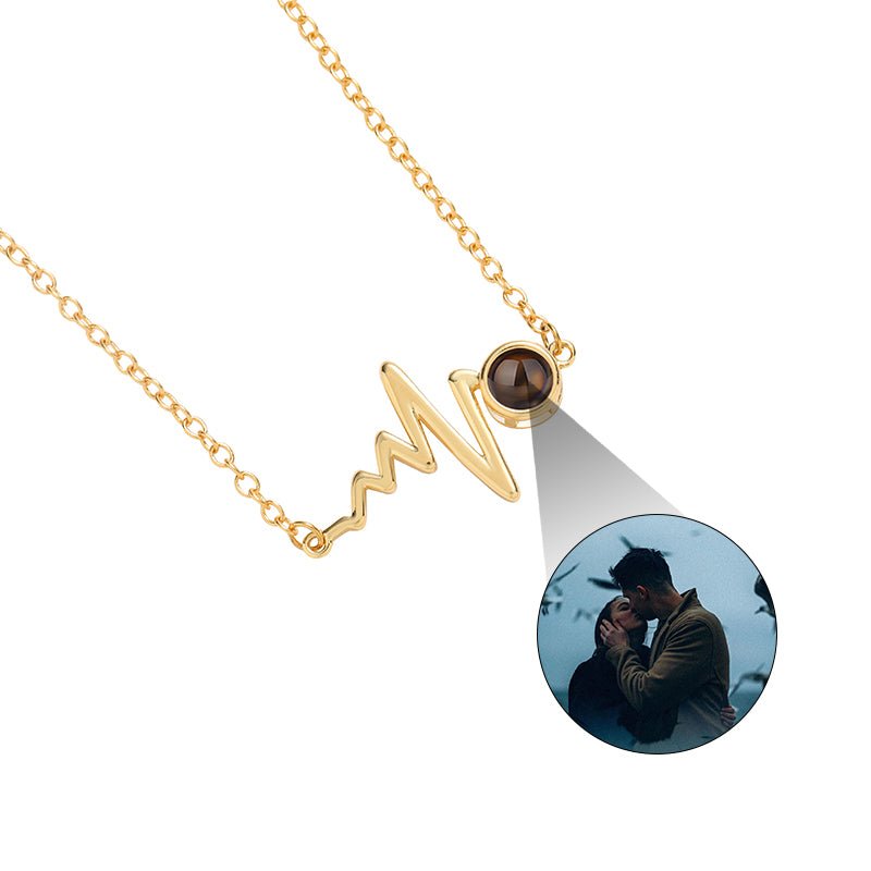 Custom Heartbeat of Love Hidden Photo Necklace - Hidden Forever