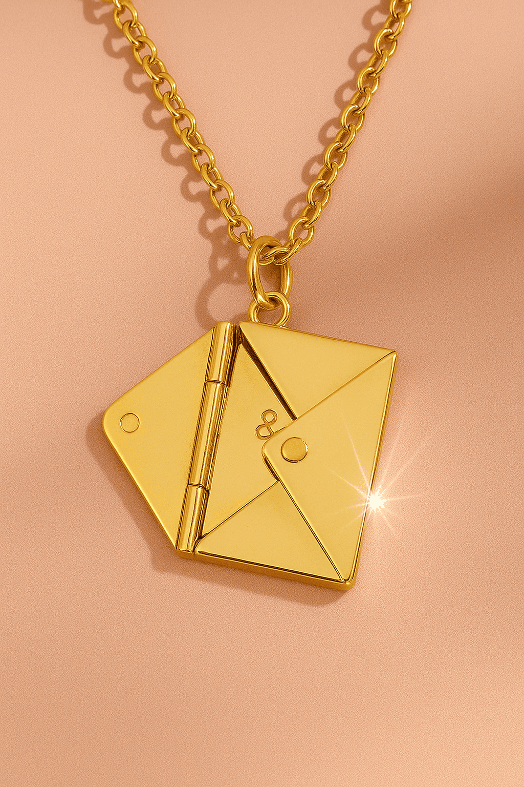 Custom Hidden Love Letter Envelope Pendant Necklace - Hidden Forever