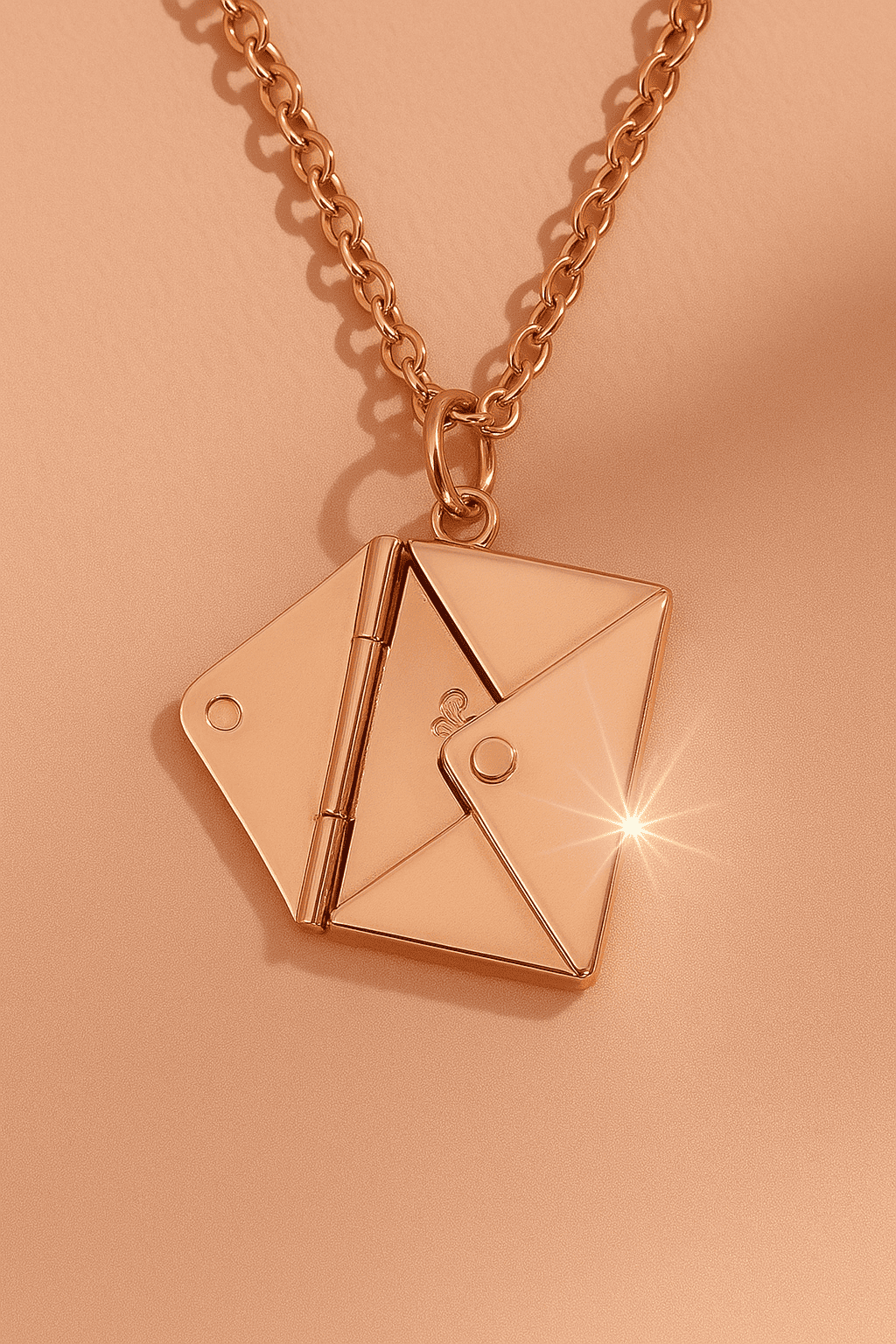 Custom Hidden Love Letter Envelope Pendant Necklace - Hidden Forever