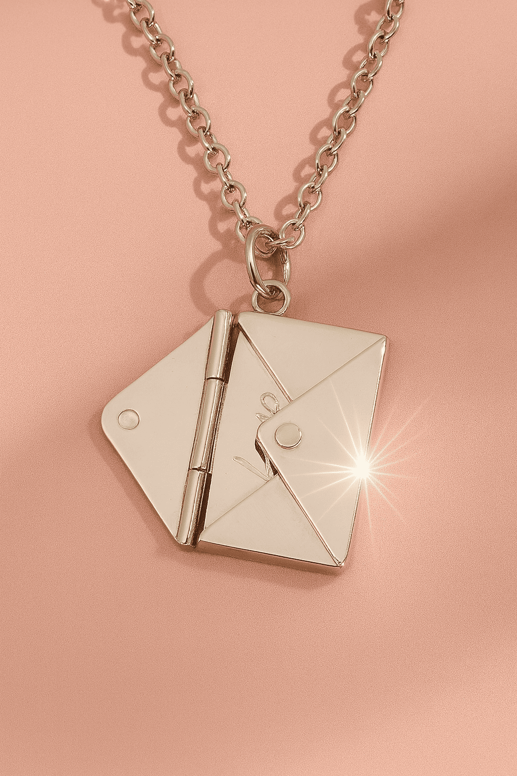 Custom Hidden Love Letter Envelope Pendant Necklace - Hidden Forever