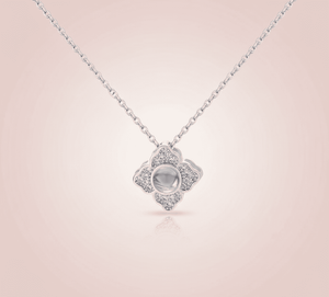 Custom Hidden Photo Projection 4 Petal Flower Necklace - Hidden Forever